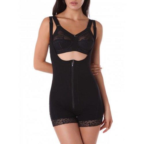Convertible Strap Lace Trim Bodysuit Corset - Black Xl