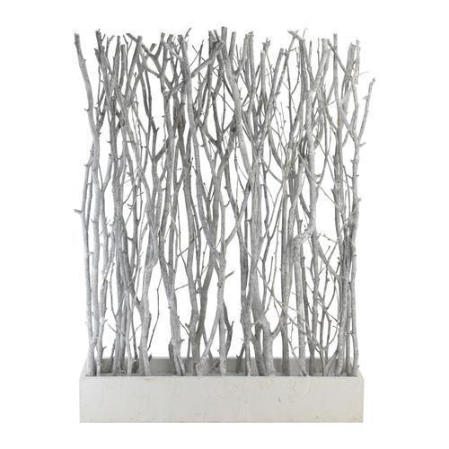 26.75" Standing Birch Branch Bouquet in Rustic White Box Table Top Decoration