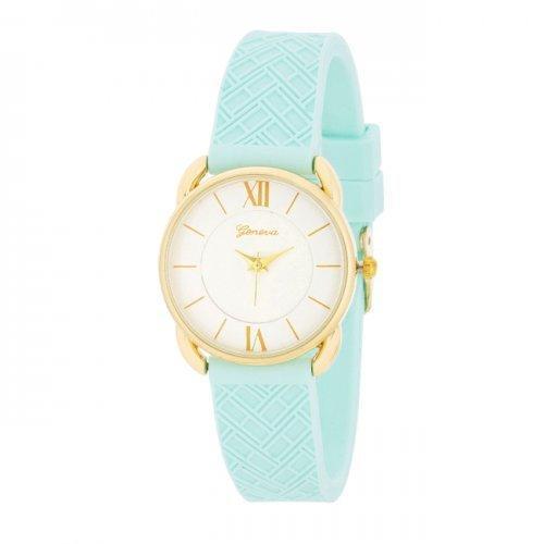 Mina Gold Classic Watch With Mint Rubber Strap (pack of 1 ea)