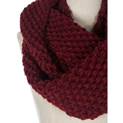 Wine Red Chunky Hand Knitted Snood