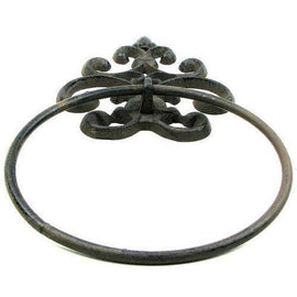 Fleur De Lis Rust Towel Ring