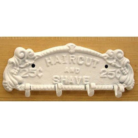 Haircut/Shave Wall Hook White