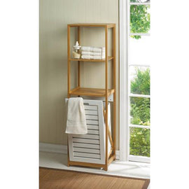 Bamboo Hamper Storage Shelves