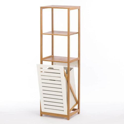 Bamboo Hamper Storage Shelves