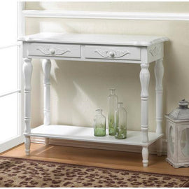Carved White Hallway Table