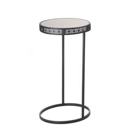 Metal Half-Moon Accent Table