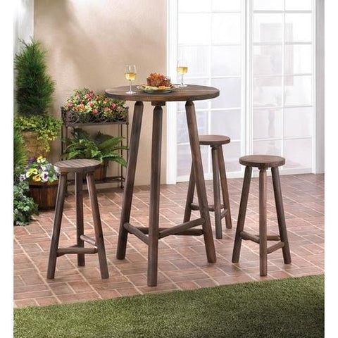 Wood Bar Table & Bar Stools Set