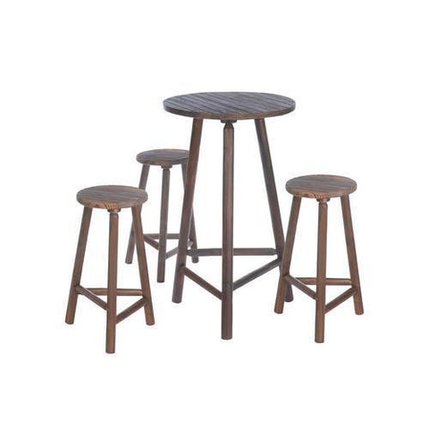 Wood Bar Table & Bar Stools Set