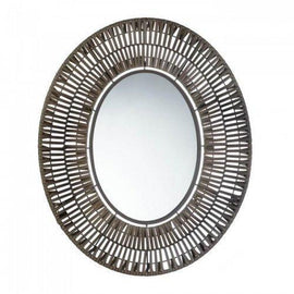 Faux Rattan Oblong Wall Mirror (pack of 1 EA)