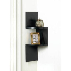 2-Tier Black Corner Shelf