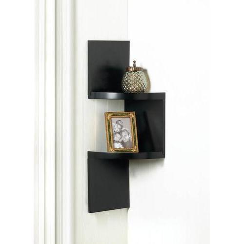 2-Tier Black Corner Shelf