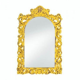 Opulent Distressed Yellow Wall Mirror (pack of 1 EA)