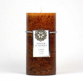 Amber &amp; Honey Pillar Candle 3x6 (pack of 1 EA)