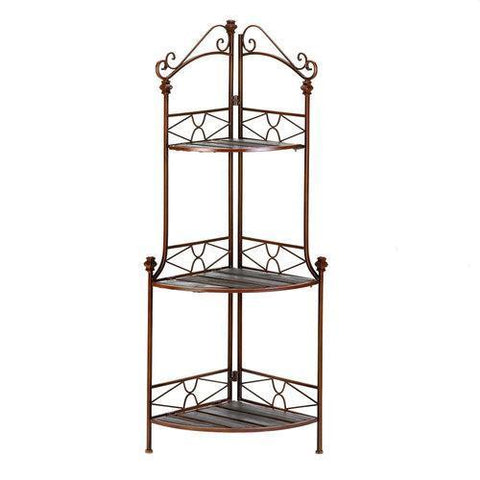 Rustic Corner Bakers Rack