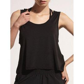 Sporty U Neck Backless Running Vest - Black M