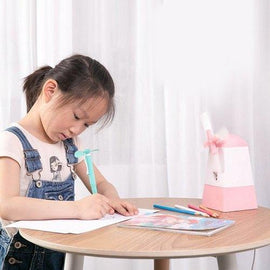 Mini USB Mist Diffuser Windmill Shape Fan Anion Humidifier For Office Home - Pink