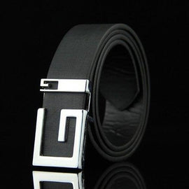 Stylish Letter G Shape Buckle Casual PU Belt For Men - Black
