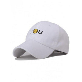 Stylish Smiley Embroidery Baseball Hat - White
