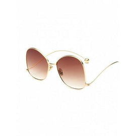 Cool Small Ball Wave Leg Irregular Sunglasses - Golden