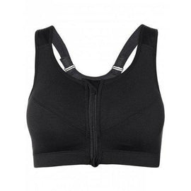 Cut Out Zipper Sports Bra - Black L