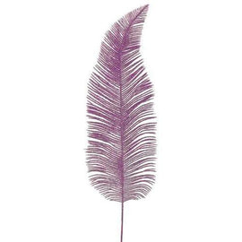 20" Princess Garden Pink Glitter Drenched Fern Frond Craft Pick Spray