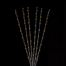 Set of 6 Enchanted Garden LED Yellow Lighted Branch Spray Driveway Pathway Marker - 6'