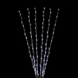 Set of 6 Enchanted Garden LED Pure White Lighted Branch Spray Driveway Pathway Markers - 6'
