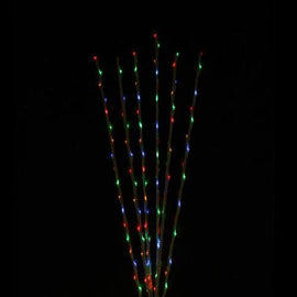 Set of 6 Enchanted Garden LED Multi-Color Lighted Branch Spray Driveway Pathway Markers - 6'