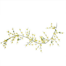 5' Green and Yellow Decorative Spring Floral Artificial Garland