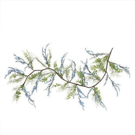 5' Green  Blue and Brown Mixed Berry and Spring Floral Decorative Artificial Garland