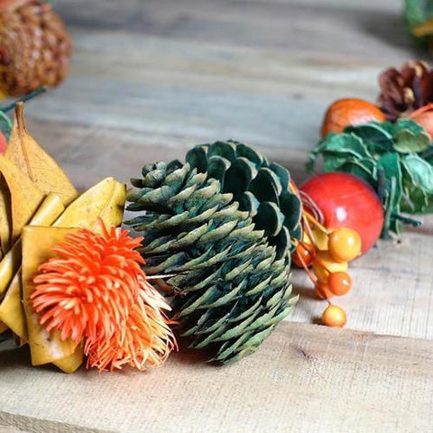 5' Autumn Harvest Pine Cones and Apples Artificial Garland Decoration