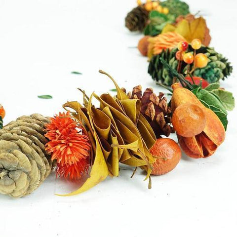 5' Autumn Harvest Pine Cones and Apples Artificial Garland Decoration
