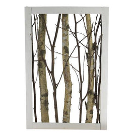 22.5" Mixed Branches in White Wood Frame Table Top Decoration