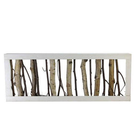 22.75" Mixed Branches in White Wood Frame Table Top Decoration