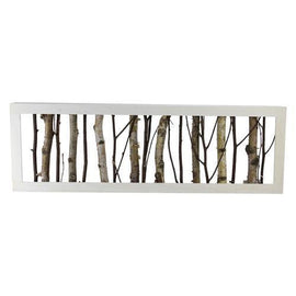 26.75" Mixed Branches in White Wood Frame Table Top Decoration