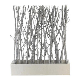 18.5" Standing Birch Branch Bouquet in Rustic White Box Table Top Decoration