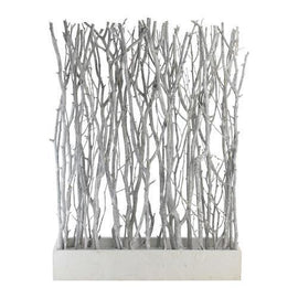 26.75" Standing Birch Branch Bouquet in Rustic White Box Table Top Decoration
