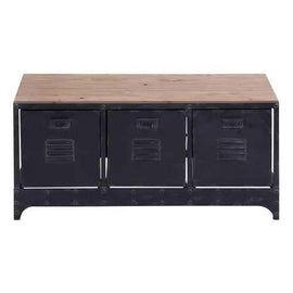Wood Metal Storage Bench 3 Handcrafted Accent Furniture