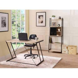 ACME Finis Leaning Bookcase in Light Oak & Black