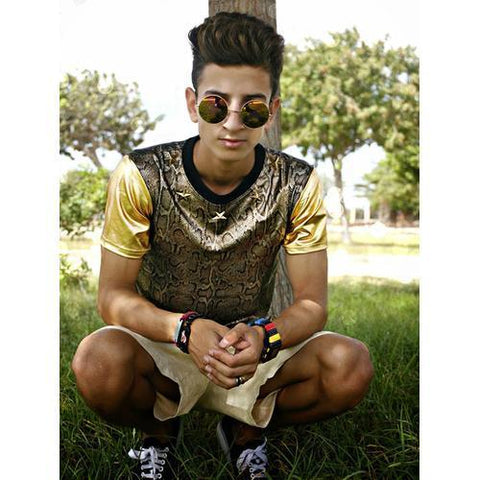 Yellow Round Lens Sunglasses With Metal Frame