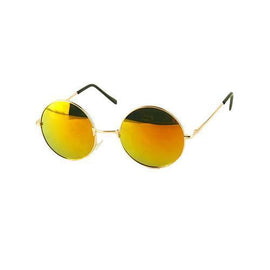 Yellow Round Lens Sunglasses With Metal Frame