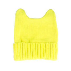 Yellow Devil Horn Beanie