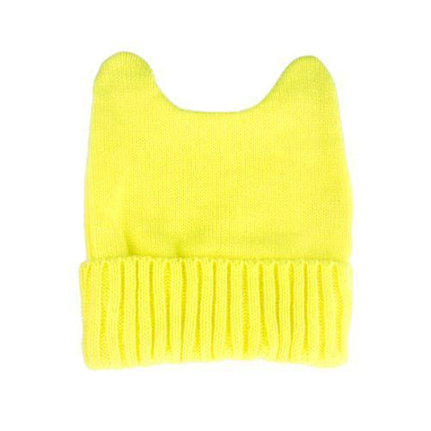 Yellow Devil Horn Beanie