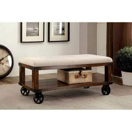 Broadus Iv Industrial Design Bench , Light Oak