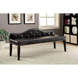 Gwenyth Contemporary Large Bench, Black Finish