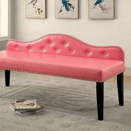 Gwenyth Contemporary Large Bench, Pink Finish