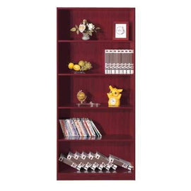 Elegant Bookcase with 5 Open Shelves, Cherry Brown