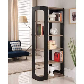 Enchanting Bookcase With Five Shelves, Brown and Black