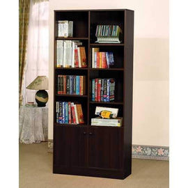 Verden Bookcase with 2 Doors, Espresso