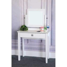 Dresser Table With Adjustable Mirror, White